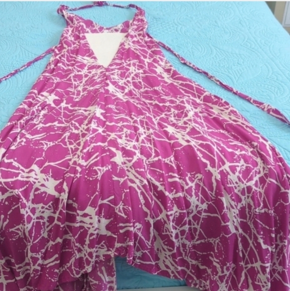 NWOT Maxi Backless Halter Dress, Pink, sundress, Beach dress, Resort Cruise - Picture 7 of 8